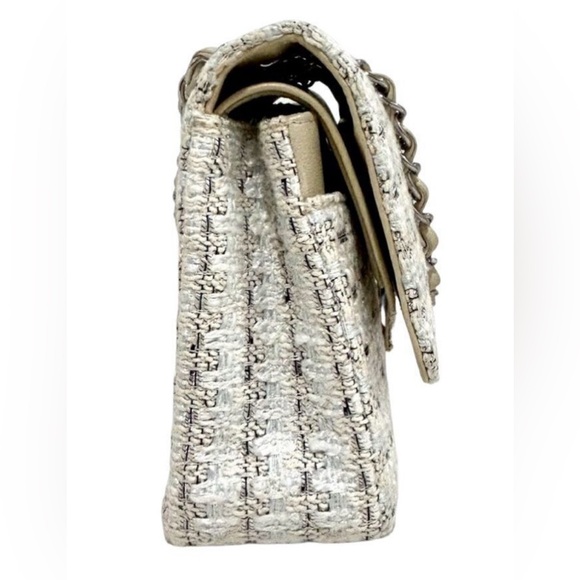 Chanel Women’s‎ Tweed Medium Timeless Classic Double Flap Shoulder Bag AUTHENTIC - Picture 6 of 16